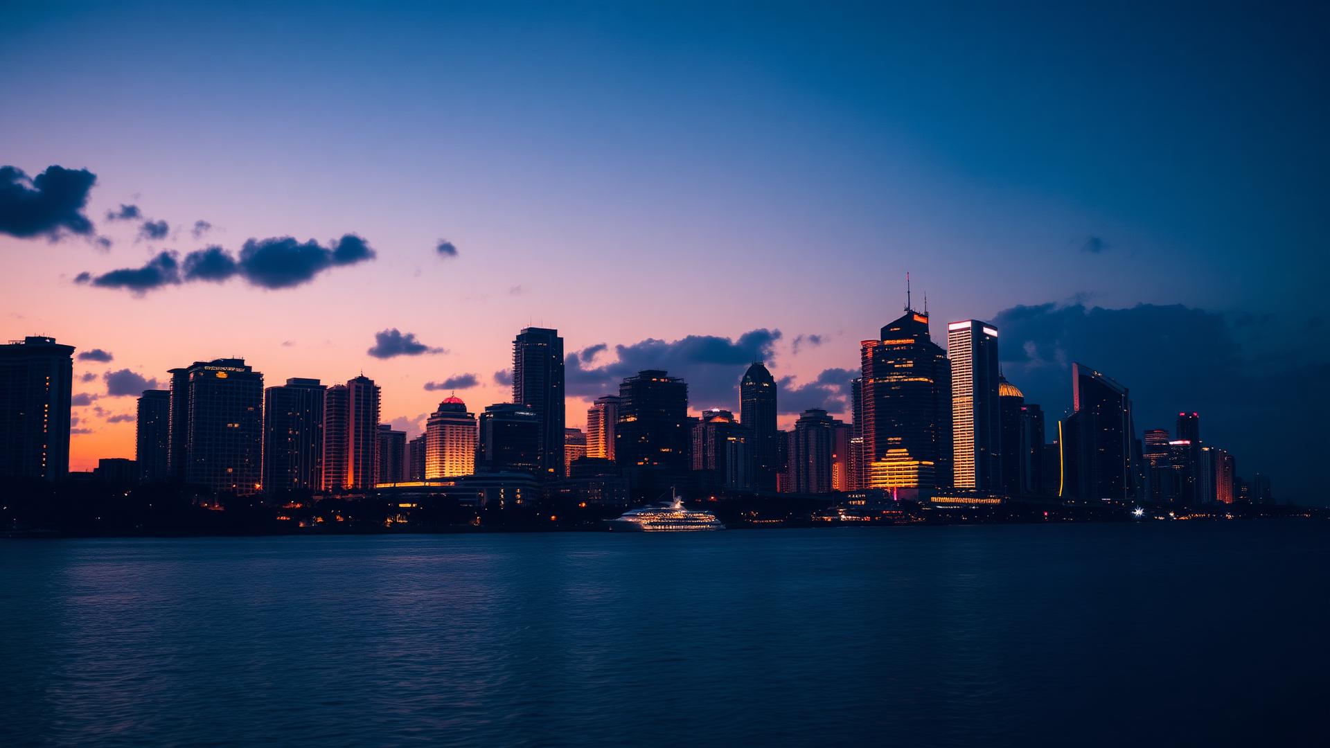 Miami skyline at twilight